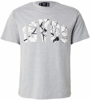 19V69 ITALIA Tričko 'Rafael'  sivá / čierna / biela