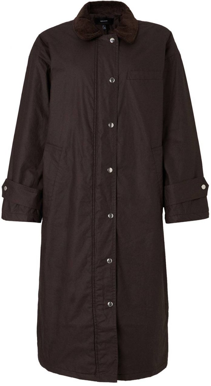 VERO MODA Prechodný kabát 'VMZODIAC'  čokoládová / čierna