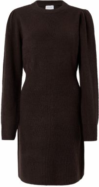 VILA Pletené šaty  čokoládová