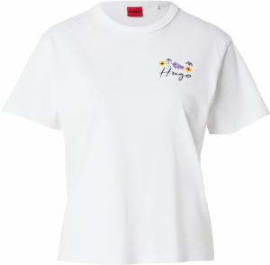 HUGO Tričko 'Destrel_4'  žltá / fialová / čierna / biela