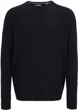 Jack & Jones Plus Sveter 'JJPANNEL'  tmavomodrá