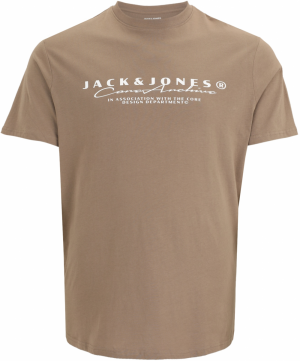 JACK & JONES Tričko 'JCOPOINT'  béžová / biela