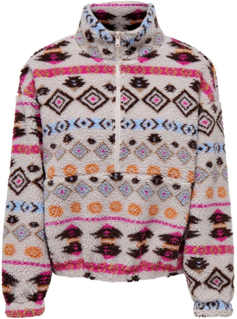 ONLY Sveter 'ONLJANNE'  hnedá / sivá / grafitová / oranžová