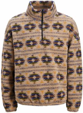 JACK & JONES Sveter 'Diamond'  tmavobéžová / tmavomodrá / tmavožltá / trávovo zelená