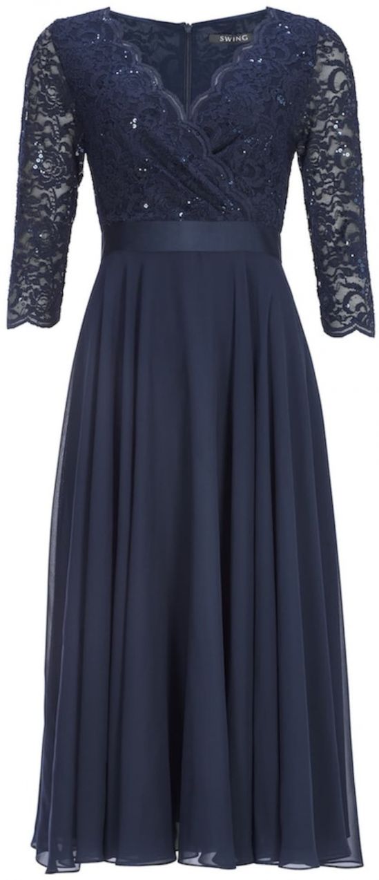 SWING Večerné šaty  námornícka modrá