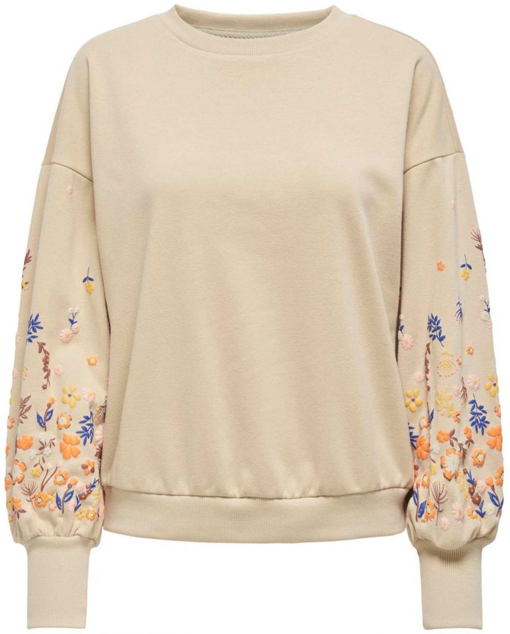 ONLY Mikina 'ONLBrooke'  svetlobéžová / námornícka modrá / hnedá / oranžová