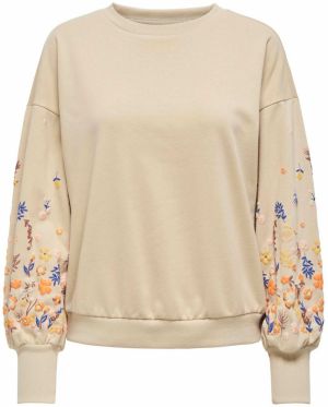 ONLY Mikina 'ONLBrooke'  svetlobéžová / námornícka modrá / hnedá / oranžová