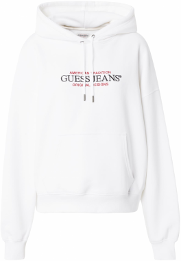 GUESS JEANS Mikina 'American Tradition'  červená / čierna / biela