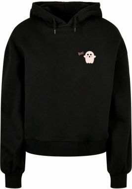 Merchcode Mikina 'Halloween - Boo Ghost'  ružová / pastelovo ružová / čierna