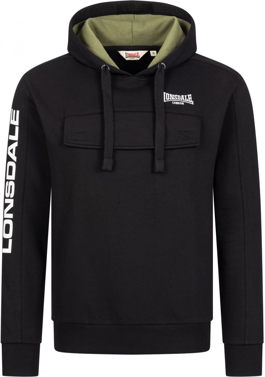 LONSDALE Mikina 'Rushen'  čierna / biela