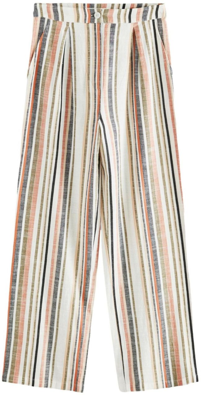 Next Plisované nohavice  zelená / lososová / čierna / biela