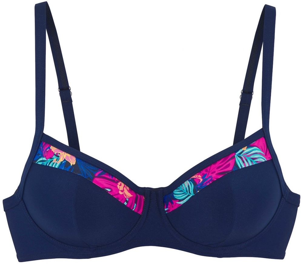 LASCANA Bikinový top  námornícka modrá / tyrkysová / kobaltovomodrá / neónovo ružová