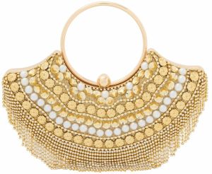 faina Listová kabelka 'Elegant'  béžová / zlatá / biela