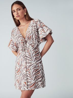 St MRLO Letné šaty 'Blossom' 'BLOSSOM MINI DRESS'  telová / karamelová / tmavohnedá