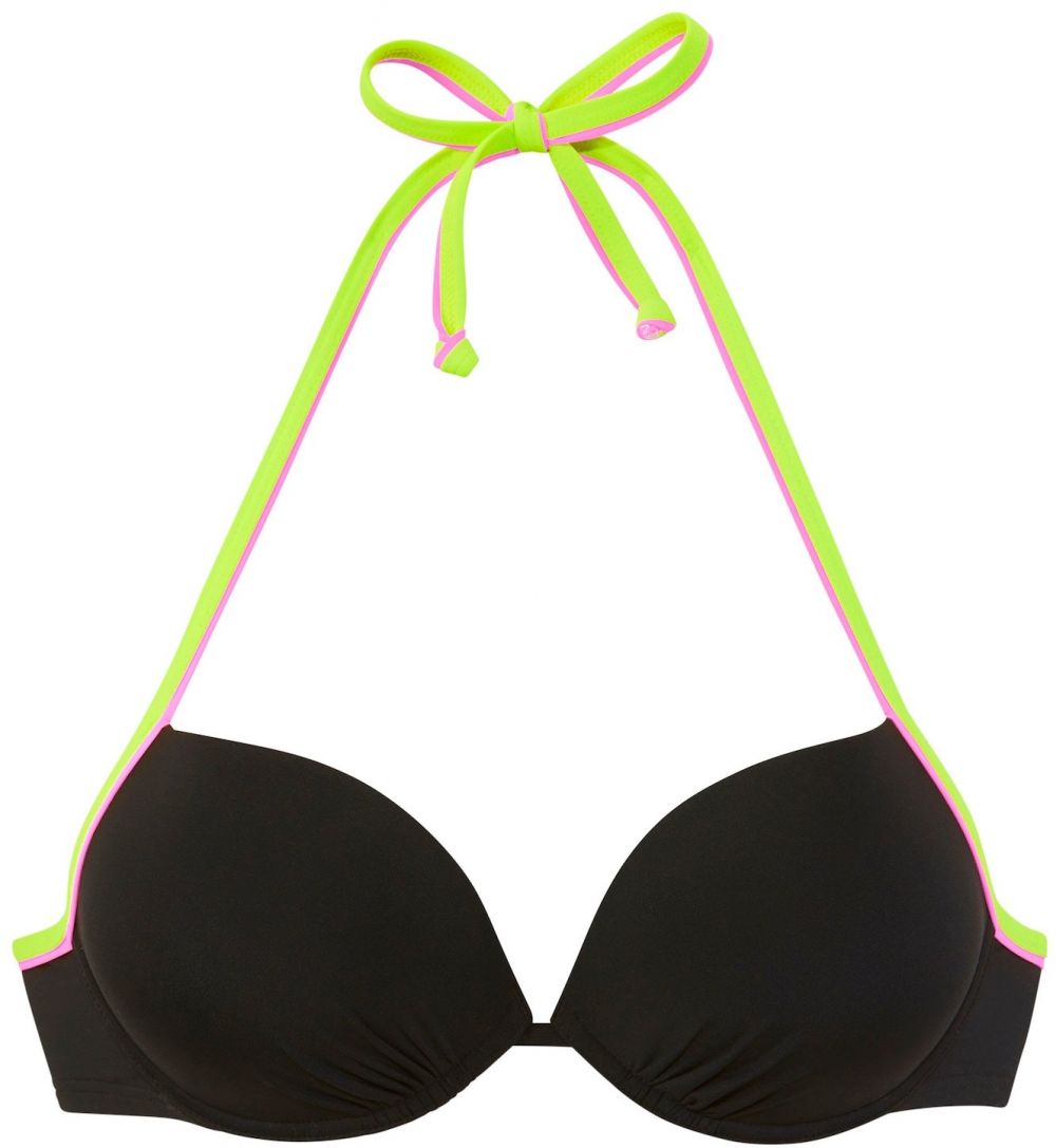 BUFFALO Bikinový top  jablková / fuksia / čierna