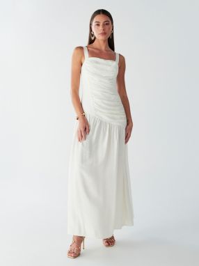 BWLDR Šaty 'JOEL MIDI DRESS'  šedobiela