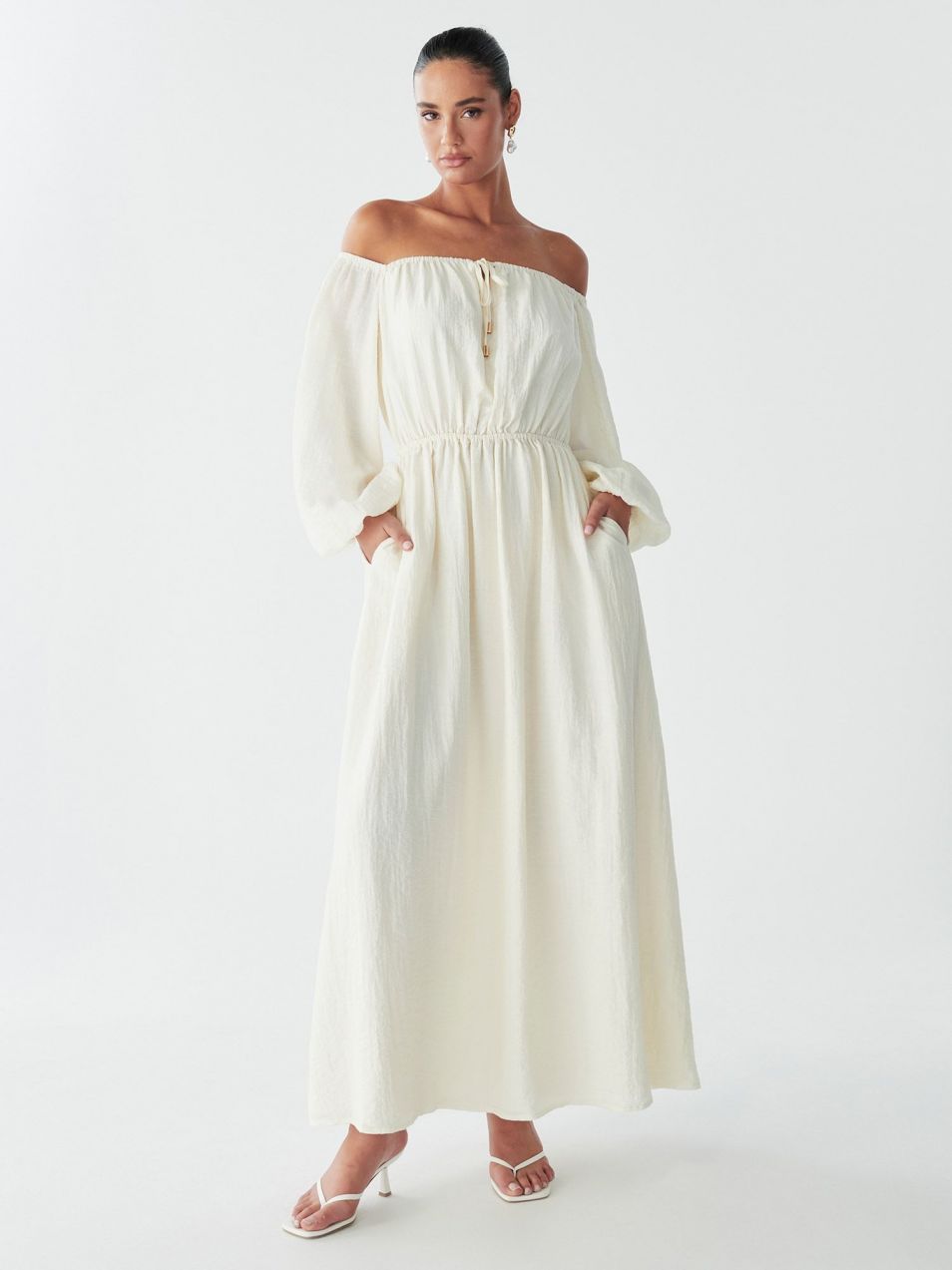 BWLDR Šaty 'GEORGIE MAXI DRESS'  biela