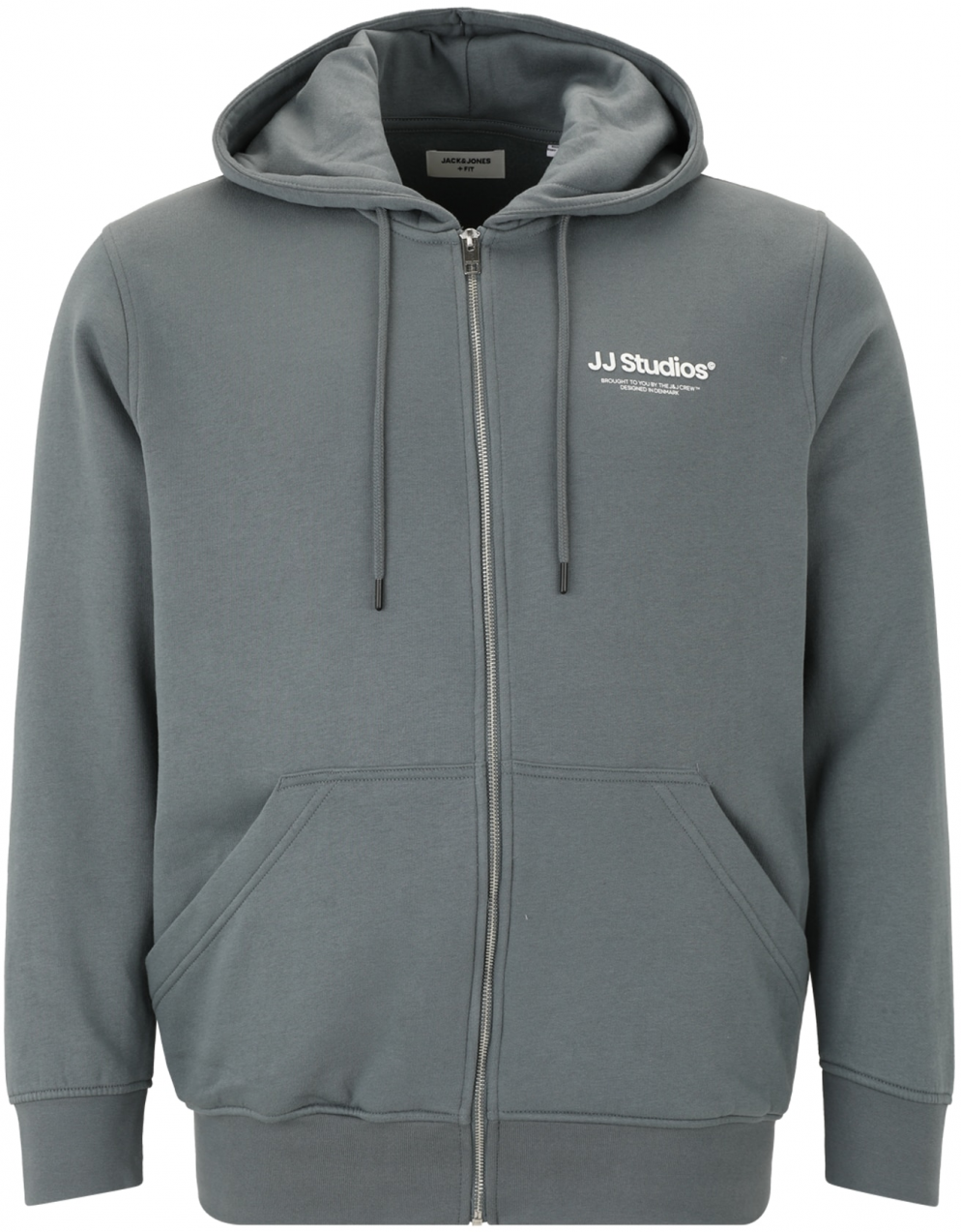 Jack & Jones Plus Tepláková bunda 'JJESOHO'  grafitová / biela