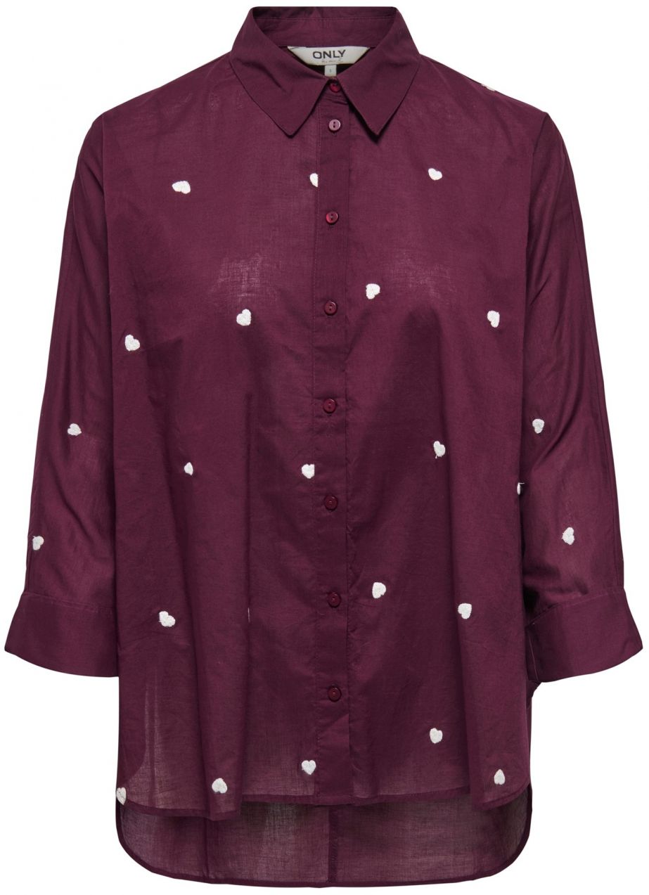 ONLY Blúzka 'ONLNew Lina'  vínovo červená / biela