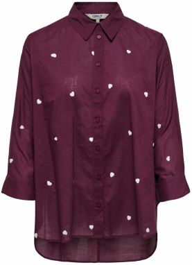 ONLY Blúzka 'ONLNew Lina'  vínovo červená / biela