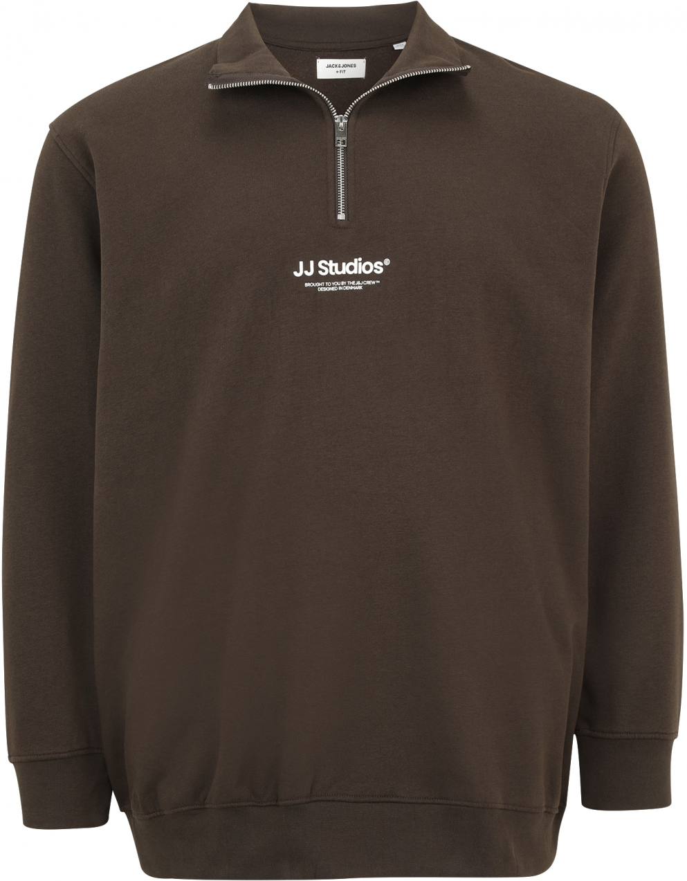 Jack & Jones Plus Mikina 'JJESOHO'  tmavohnedá
