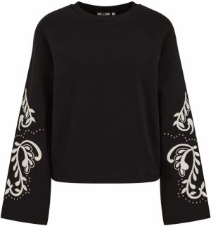 WE Fashion Mikina  čierna / biela