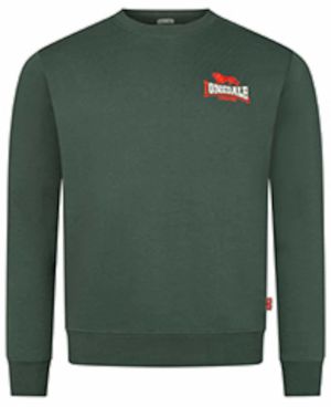 LONSDALE Mikina 'Lympstone'  tmavozelená / červená / biela