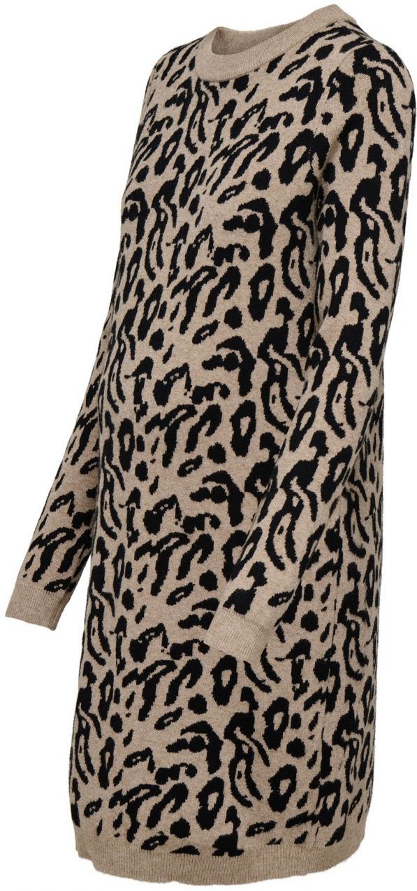 Only Maternity Pletené šaty 'OLMJenni'  tmavobéžová / čierna