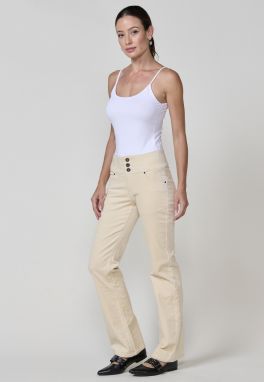 KOROSHI Nohavice  prírodná biela