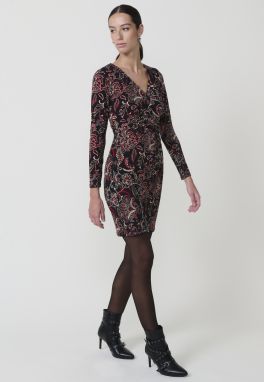 KOROSHI Šaty  nebielená / červená / čierna