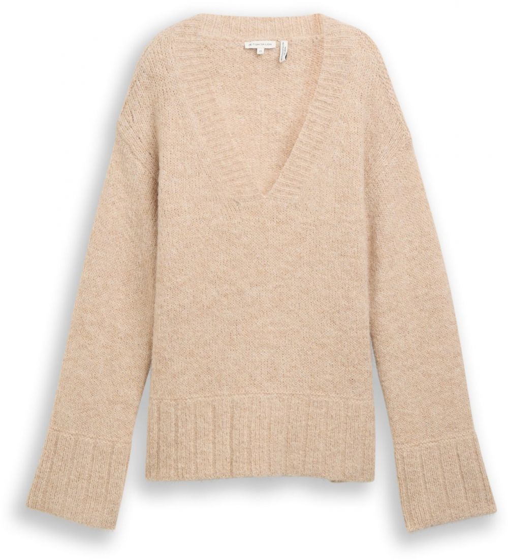 TOM TAILOR Sveter  piesková