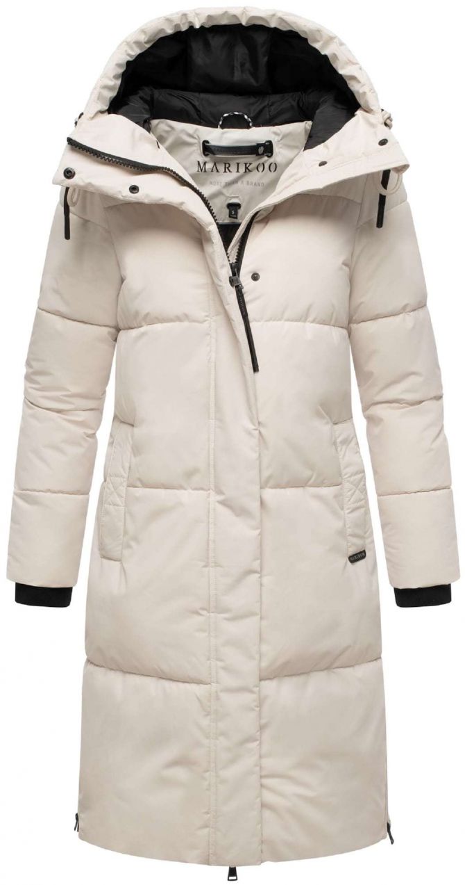MARIKOO Zimný kabát 'Michikoo XVI'  šedobiela