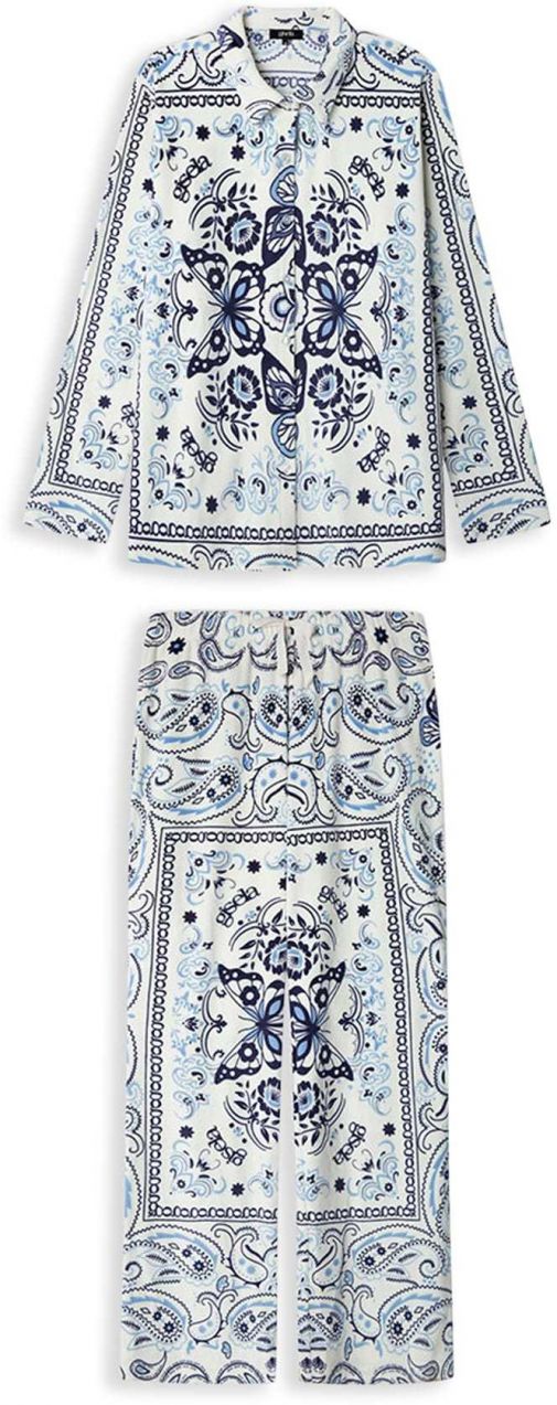 Gisela Pyžamo 'Set'  svetlomodrá / tmavomodrá / šedobiela