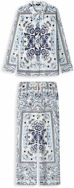 Gisela Pyžamo 'Set'  svetlomodrá / tmavomodrá / šedobiela