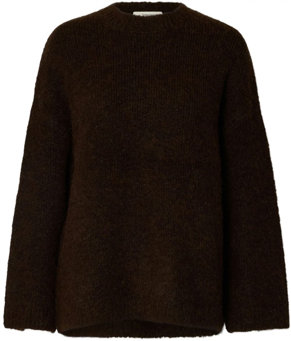 SELECTED Oversize sveter 'SLFGabriella'  tmavohnedá