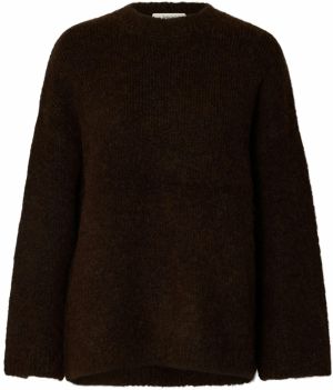 SELECTED Oversize sveter 'SLFGabriella'  tmavohnedá