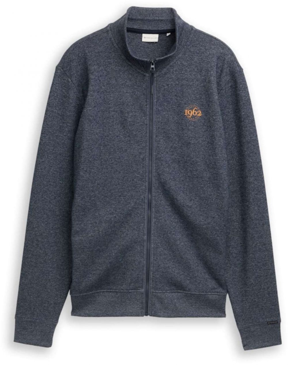 TOM TAILOR Tepláková bunda  modrá melírovaná / oranžová