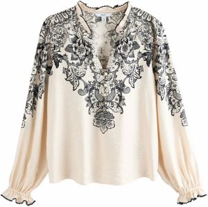 Next Blúzka  svetlobéžová / čierna