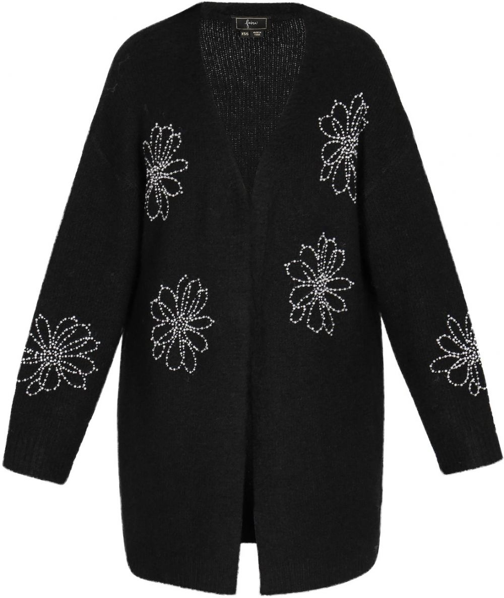 faina Pletený kabát  čierna / biela