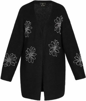 faina Pletený kabát  čierna / biela