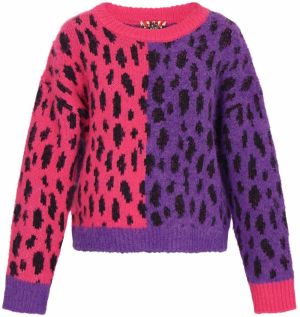 myMo ROCKS Sveter  tmavofialová / malinová / čierna