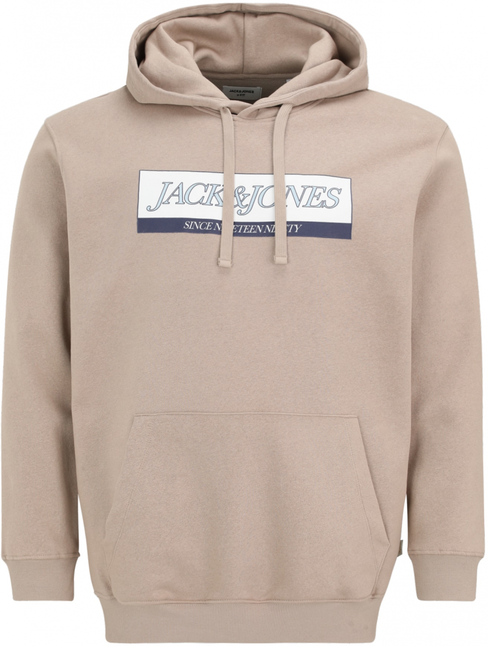 Jack & Jones Plus Mikina 'JORInwood'  tmavošedá / čierna / biela
