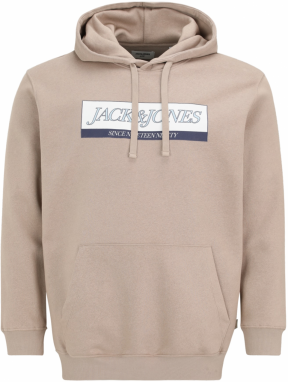 Jack & Jones Plus Mikina 'JORInwood'  tmavošedá / čierna / biela