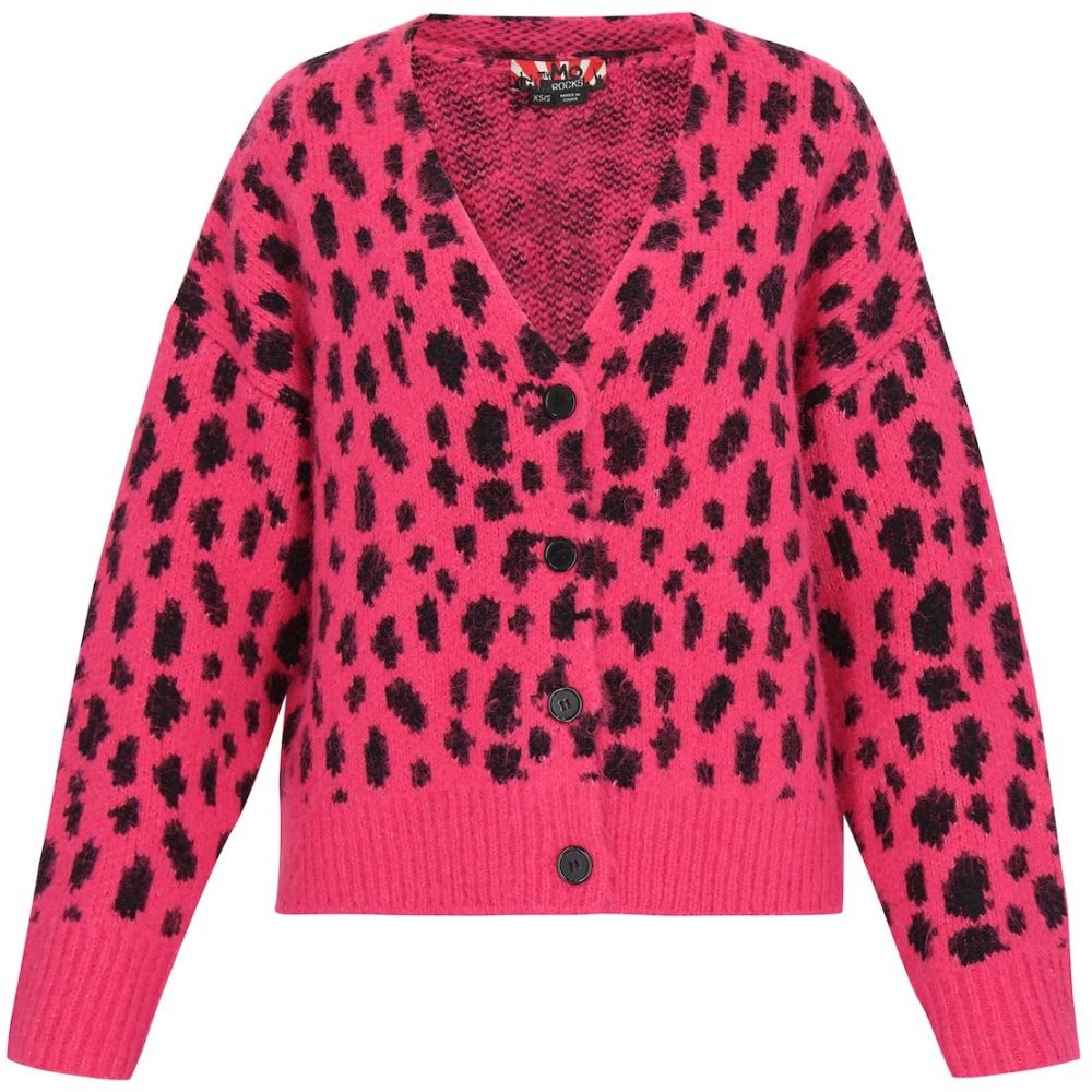 myMo ROCKS Oversize kardigán  malinová / čierna