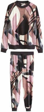 Next Pyžamo  hnedá / staroružová / čierna / biela