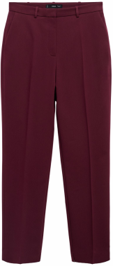 MANGO Nohavice s pukmi 'BOREAL'  vínovo červená