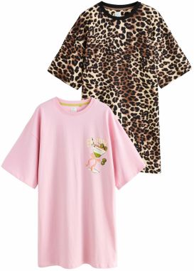 Next Nočná košieľka  béžová / hnedá / olivová / ružová