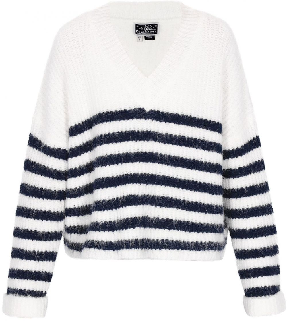DreiMaster Maritim Sveter 'Maritime'  tmavomodrá / biela