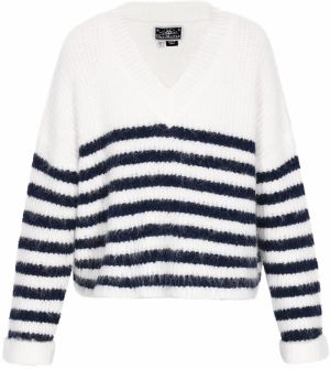 DreiMaster Maritim Sveter 'Maritime'  tmavomodrá / biela