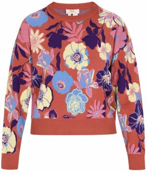 usha FESTIVAL Sveter 'Festival'  slonová kosť / zafírová / baklažánová / svetločervená